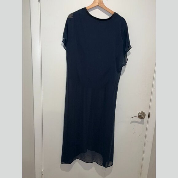 NWT Zara Navy Blue Long Tunic Sheer top Women’s Size L - Picture 6 of 10